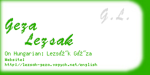 geza lezsak business card